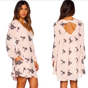 Free People Embroidered Austin Dress in Soft Pink, Small